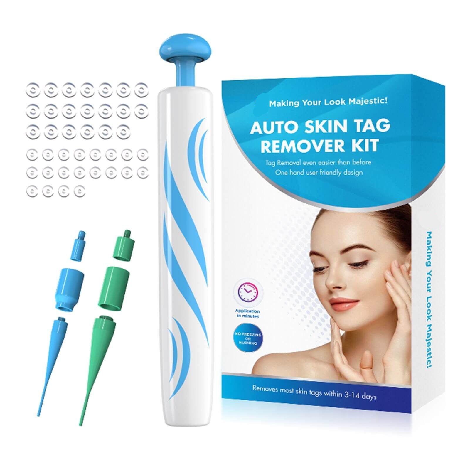 Kit for fjerning av hudfliker, diskret og enkel å bruke for glatt hud.