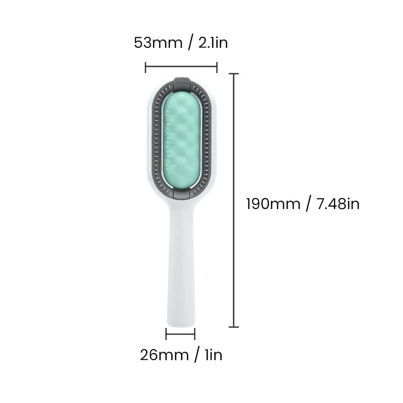 Ergonomisk kjæledyrbørste for daglig pelspleie. Kombinerer hårfjerning og avslappende massasje.