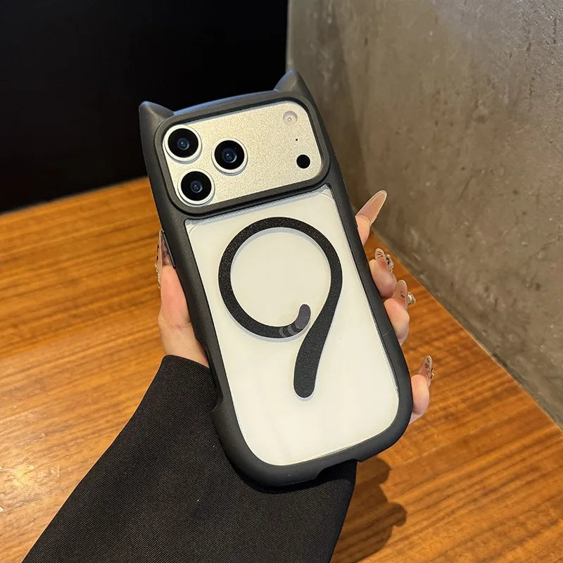 Klart iPhone deksel med katteører – en perfekt gaveidé som kombinerer stil og beskyttelse.