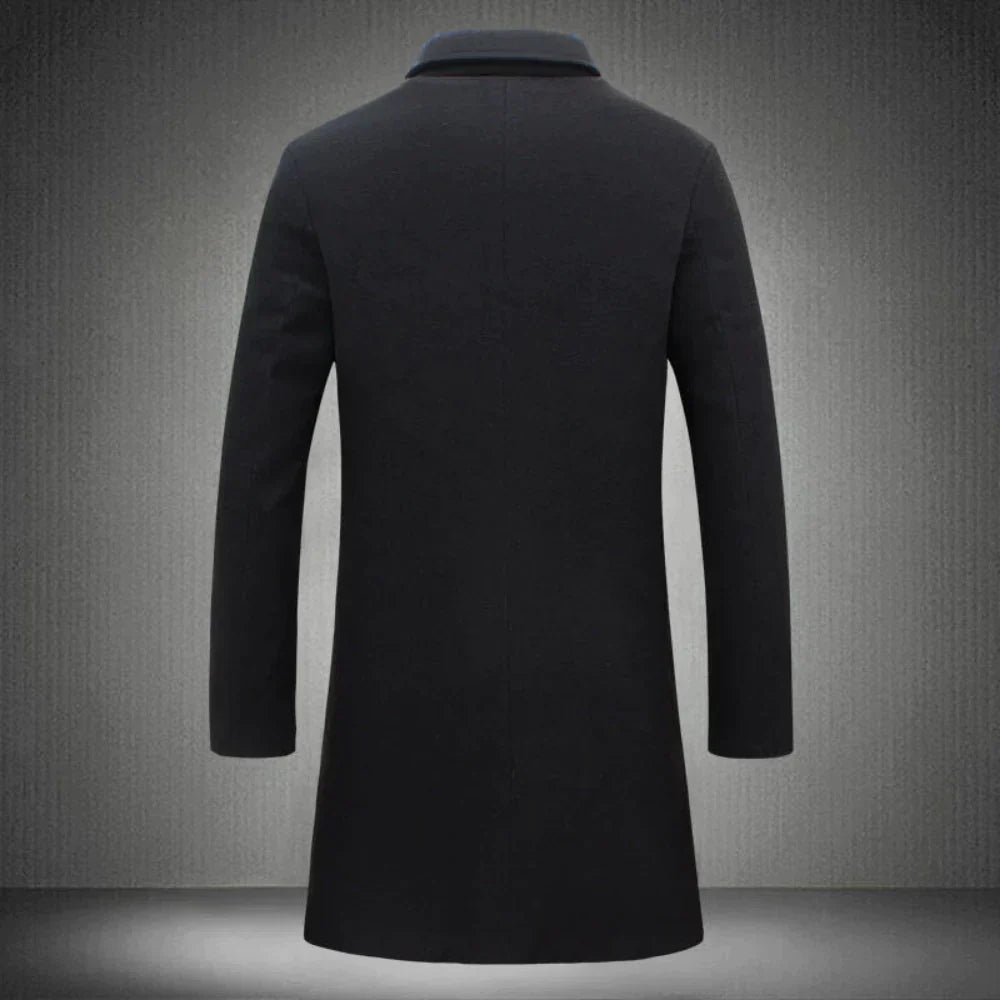 Herren Wolljacke in klassischem Stil, ideal für Business und Freizeit, warmer Wintermantel.