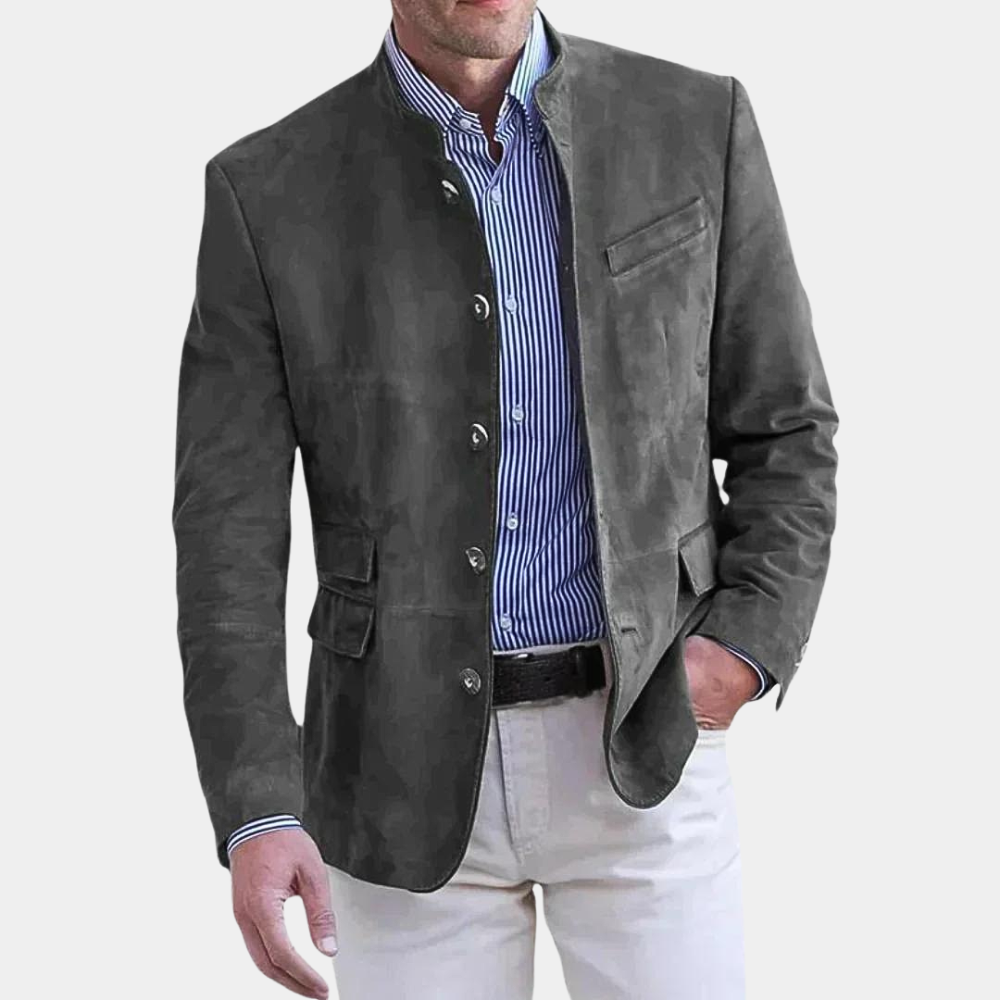 Elegante braune Herrenjacke, vielseitig fĂĽr Business und Freizeit, klassisches Design