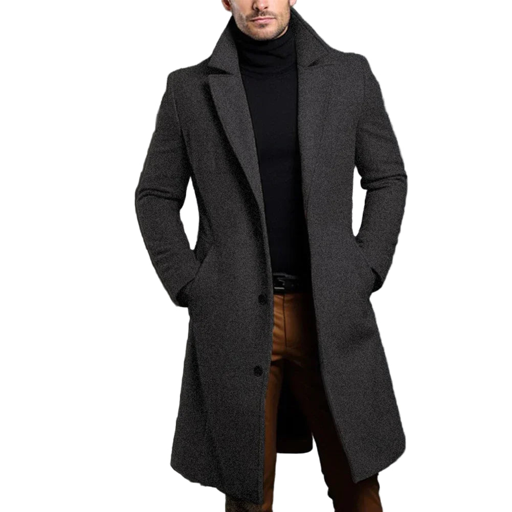 Herren-Mantel, klassischer Schnitt, perfekt für Herbst- und Wintermode