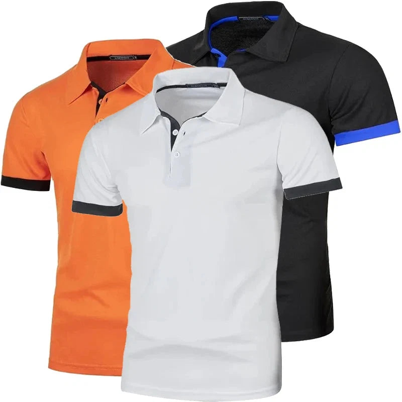 Lettvekt herre polo skjorte i pustende stoff. Kortermet og behagelig for sommer og fritid.