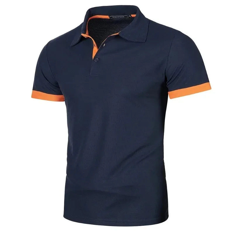 Grå kortermet herre polo skjorte. Komfortabel og allsidig for både uformell og business casual stil.
