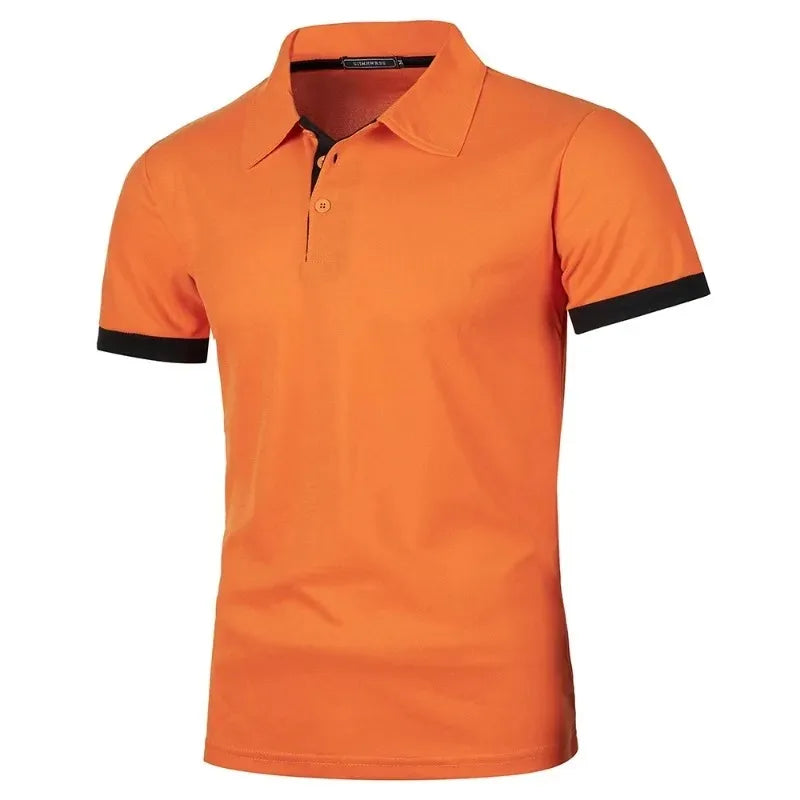 Svart herre polo skjorte med klassisk snitt. Kortermet, lettvekt og perfekt for hverdag og kontor.