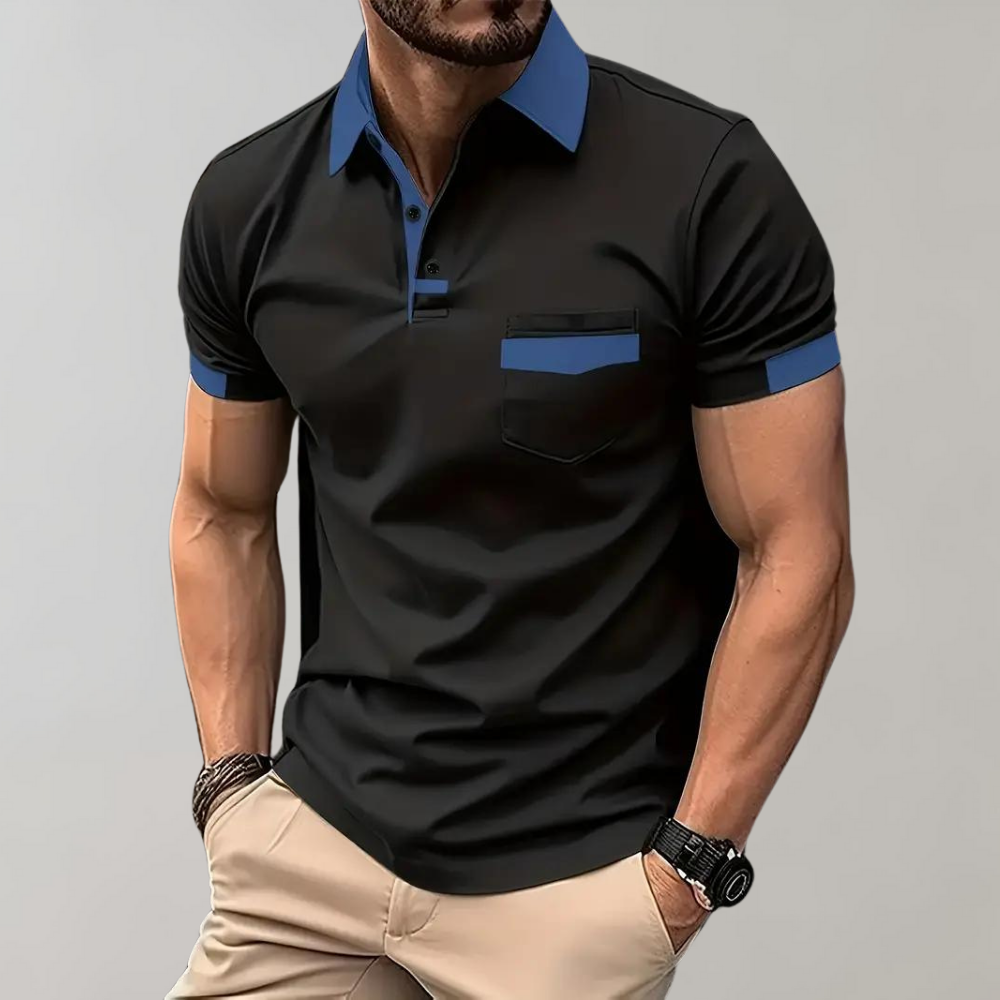 Herre polo skjorte i klassisk stil. Pustende polyester for sommer og hverdagskomfort.