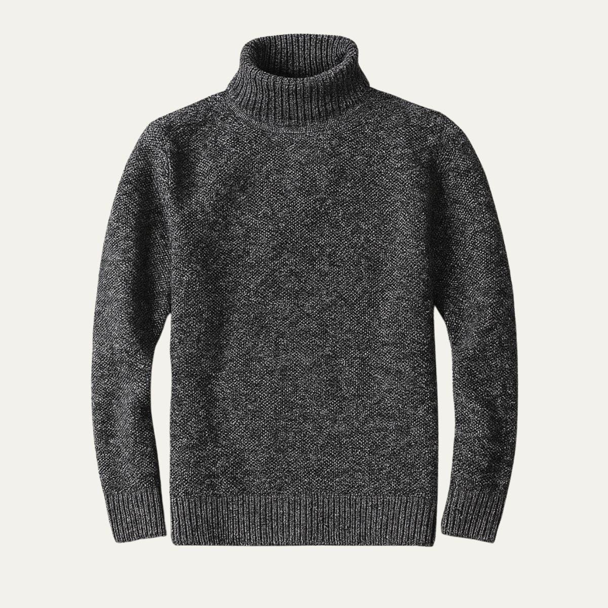 Brun herre turtleneck genser i klassisk design. Varm og behagelig vintergenser for lagpålag stil.