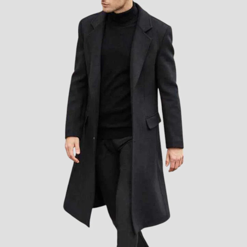 Tidløs klassisk herrefrakk; en elegant vinterfrakk og businessfrakk som løfter menns stil og komfort.