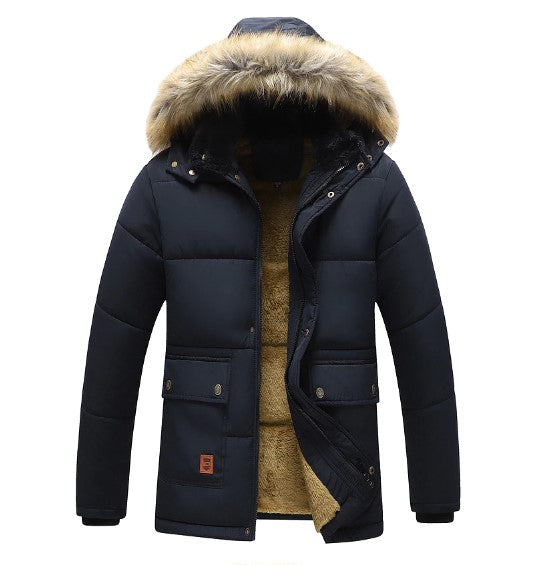 Funksjonell herre parkas med avtakbar hette, gir fleksibilitet og beskyttelse mot vind og vær.