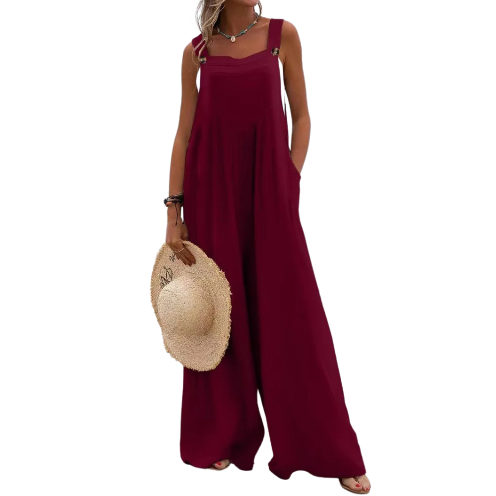 Komplett sommerdrakt: Dame jumpsuit med bukseseler, stilig og komfortabel hele dagen.