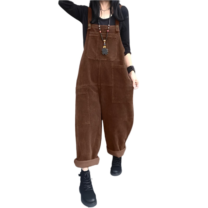 Armeegrønn vidbeint jumpsuit for kvinner, stilig og komfortabel for en avslappet look.