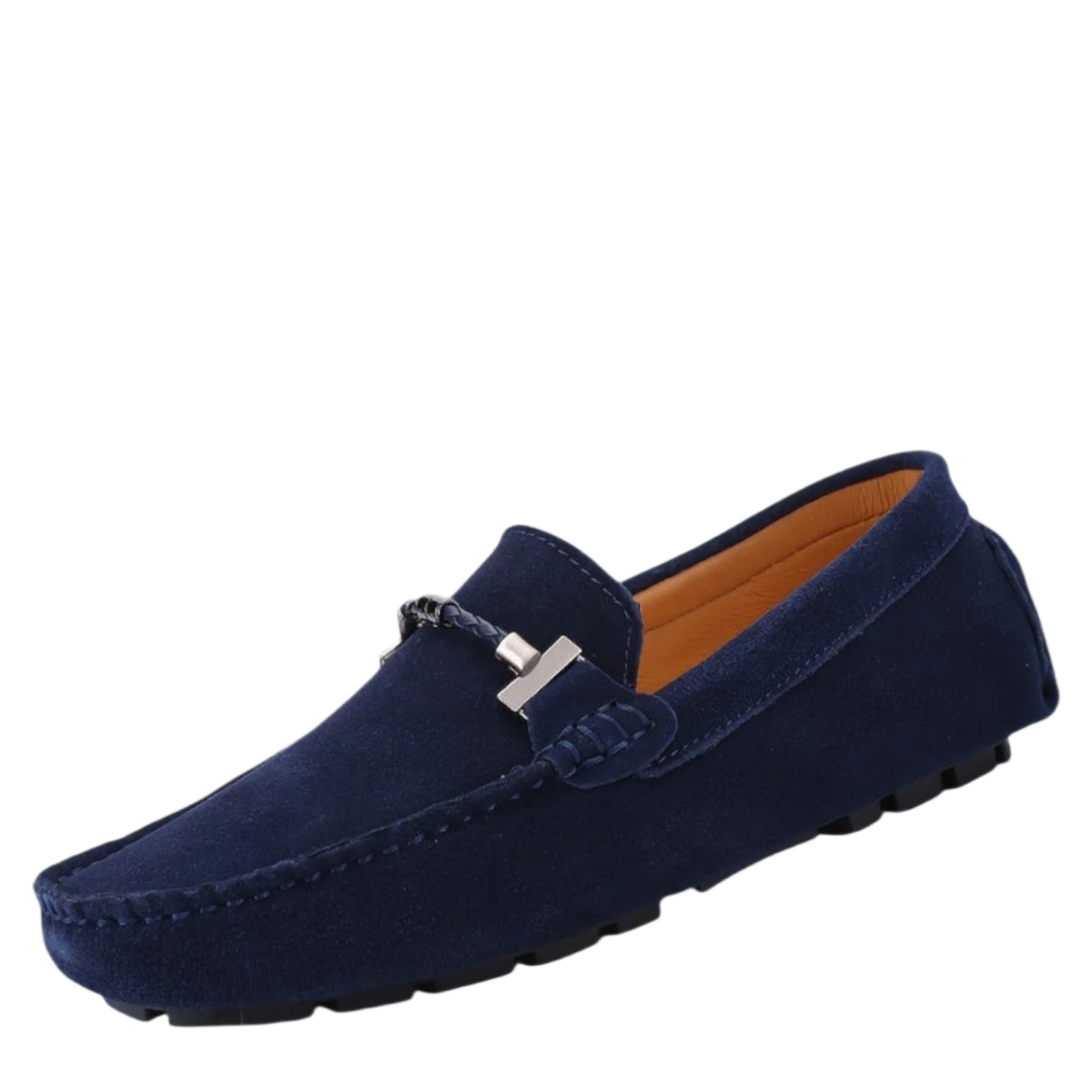 Komfortable brune herremokasiner i semsket skinn. Perfekte slip-on fritidssko med gummisåle for herre.