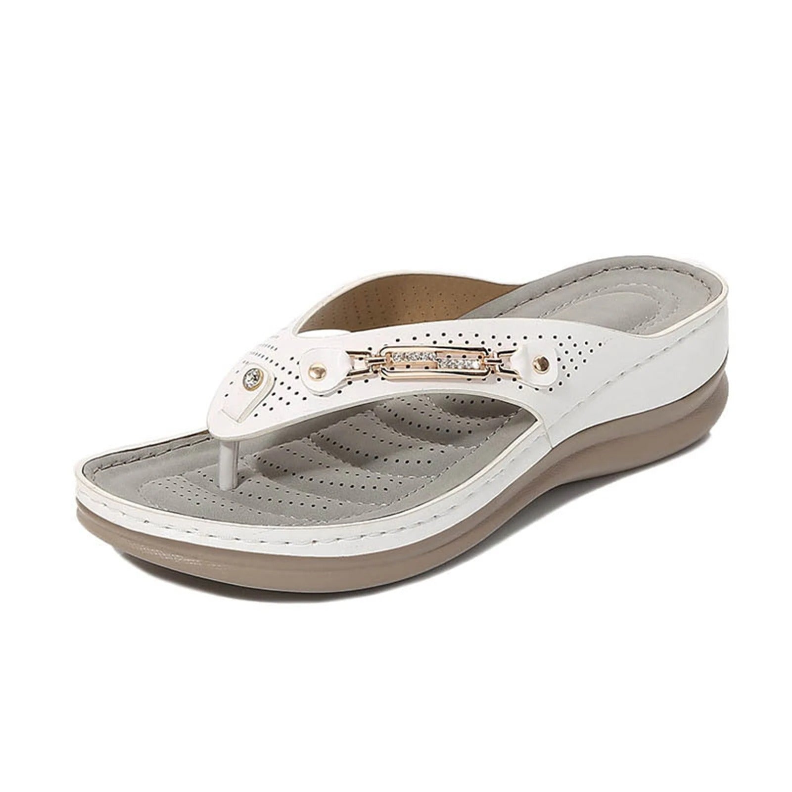 Stilige ortopediske flipflopsandaler til dame. Lettvekt fottøy for komfortabel sommerbruk og strand.