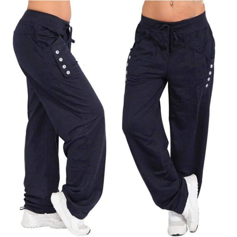 Moderne joggebukser for kvinner med avsmalnende ben og elastisk midje, perfekt for en stilren hverdag.