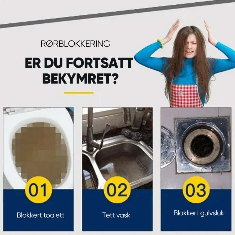 Effektive rørrens for avløp i hjemmet. Ideell for vasker på kjøkken og bad.