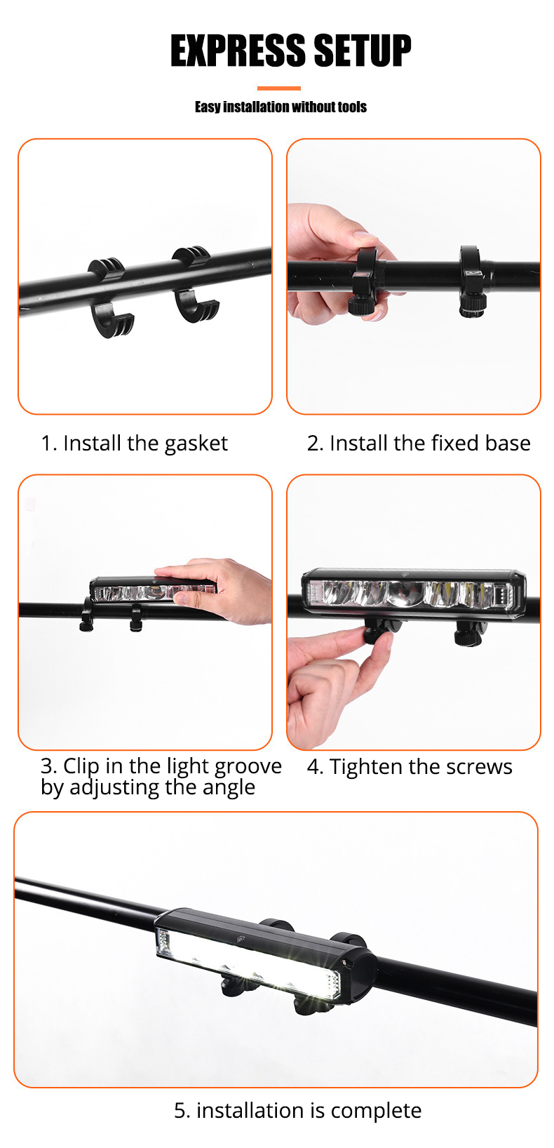 Praktisk sykkellys med powerbank-funksjon, oppladbar via USB, perfekt for all sykkelbruk.