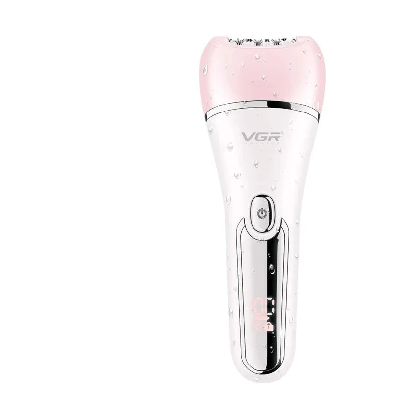 Kvinneepilator 6-i-1, vanntett design for skånsom og effektiv hårfjerning. To hastigheter for optimal bruk.