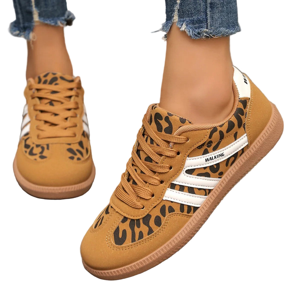 Kvinner ortopediske gåsko i beige, lettvektige og komfortable sneakers med fotbuestøtte for hverdag og aktivitet.
