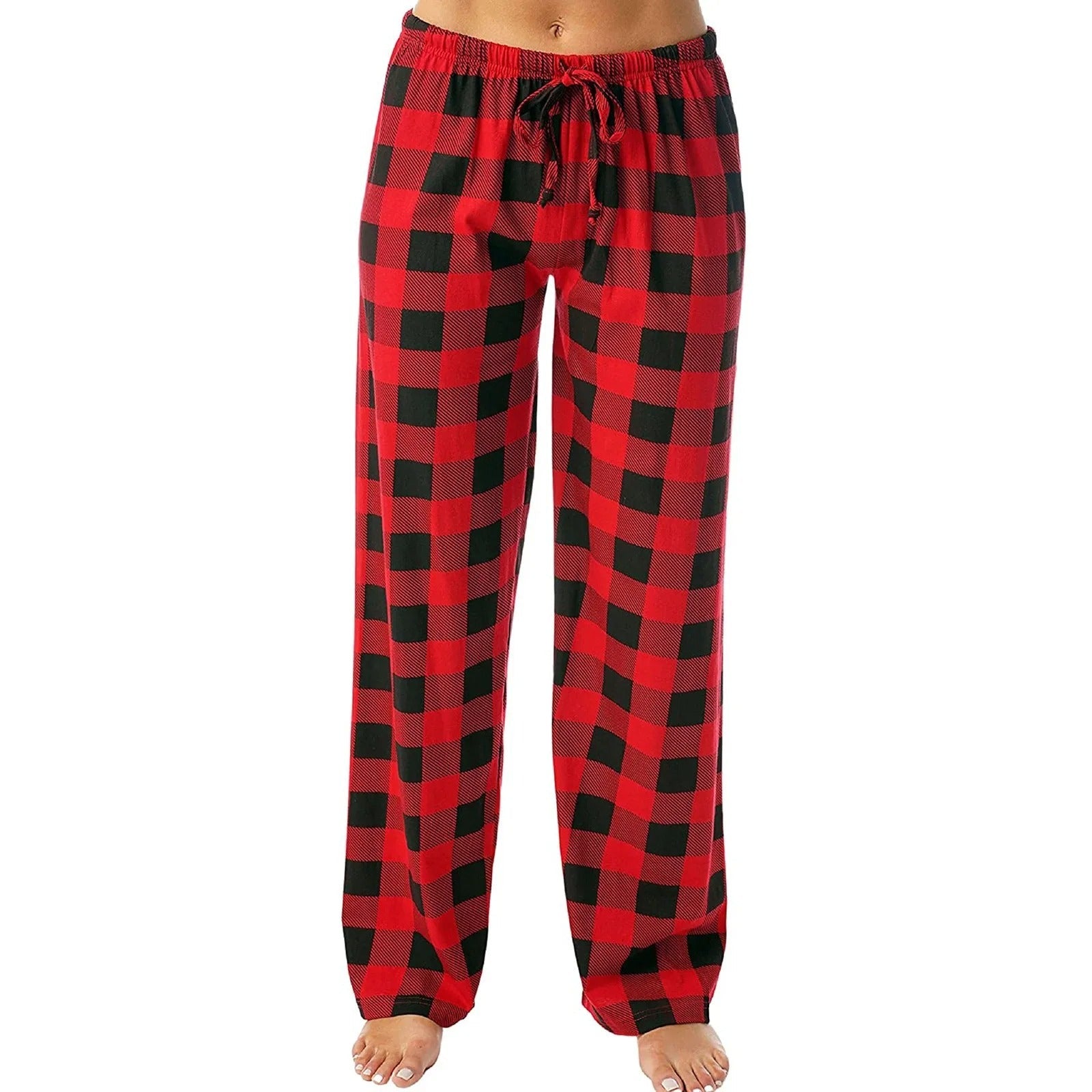Kvinner rutete pyjamasbukser i mykt stoff for ultimat komfort hjemme.