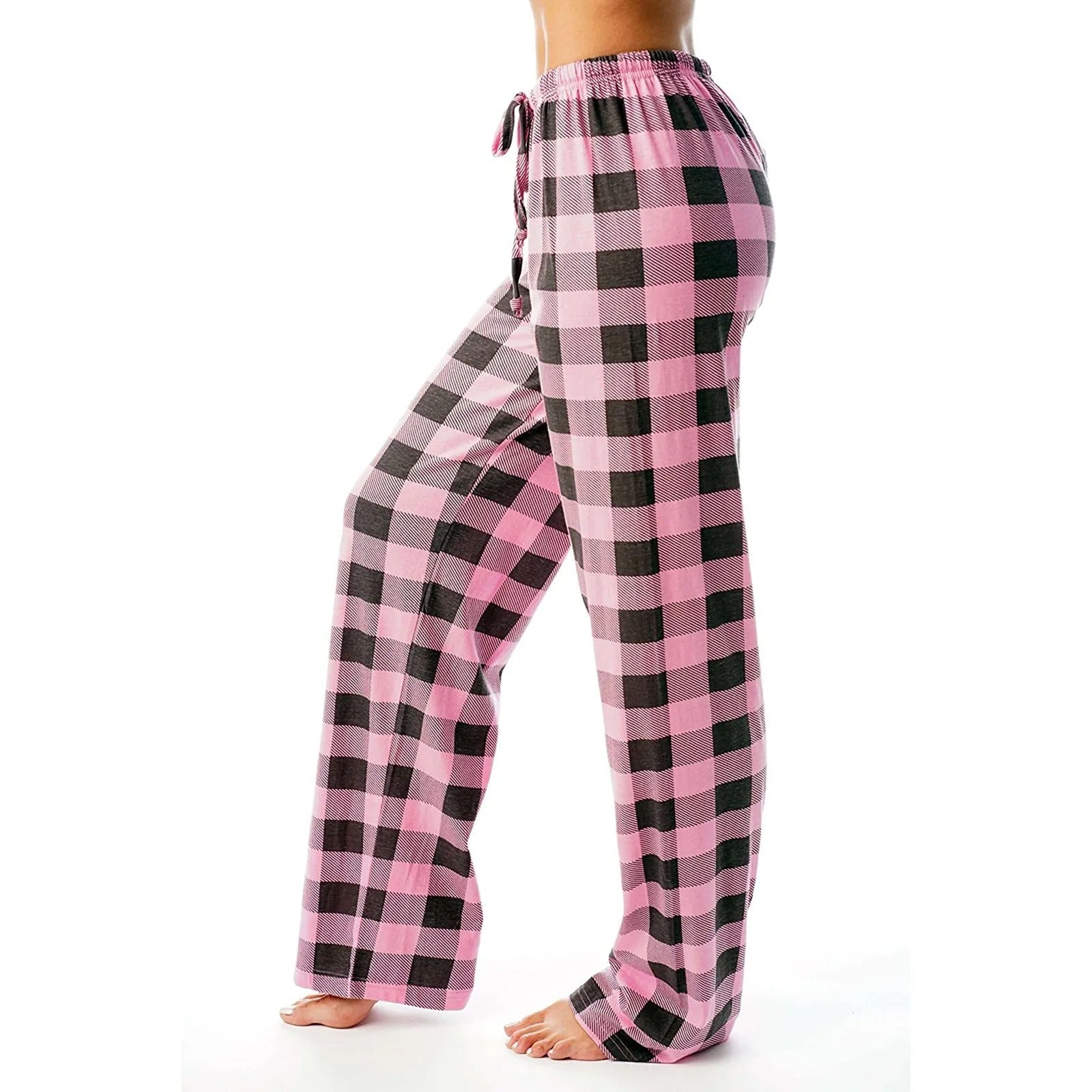 Pyjamasbukser i rutete design for kvinner, allsidige for fritid eller hjemmebruk.