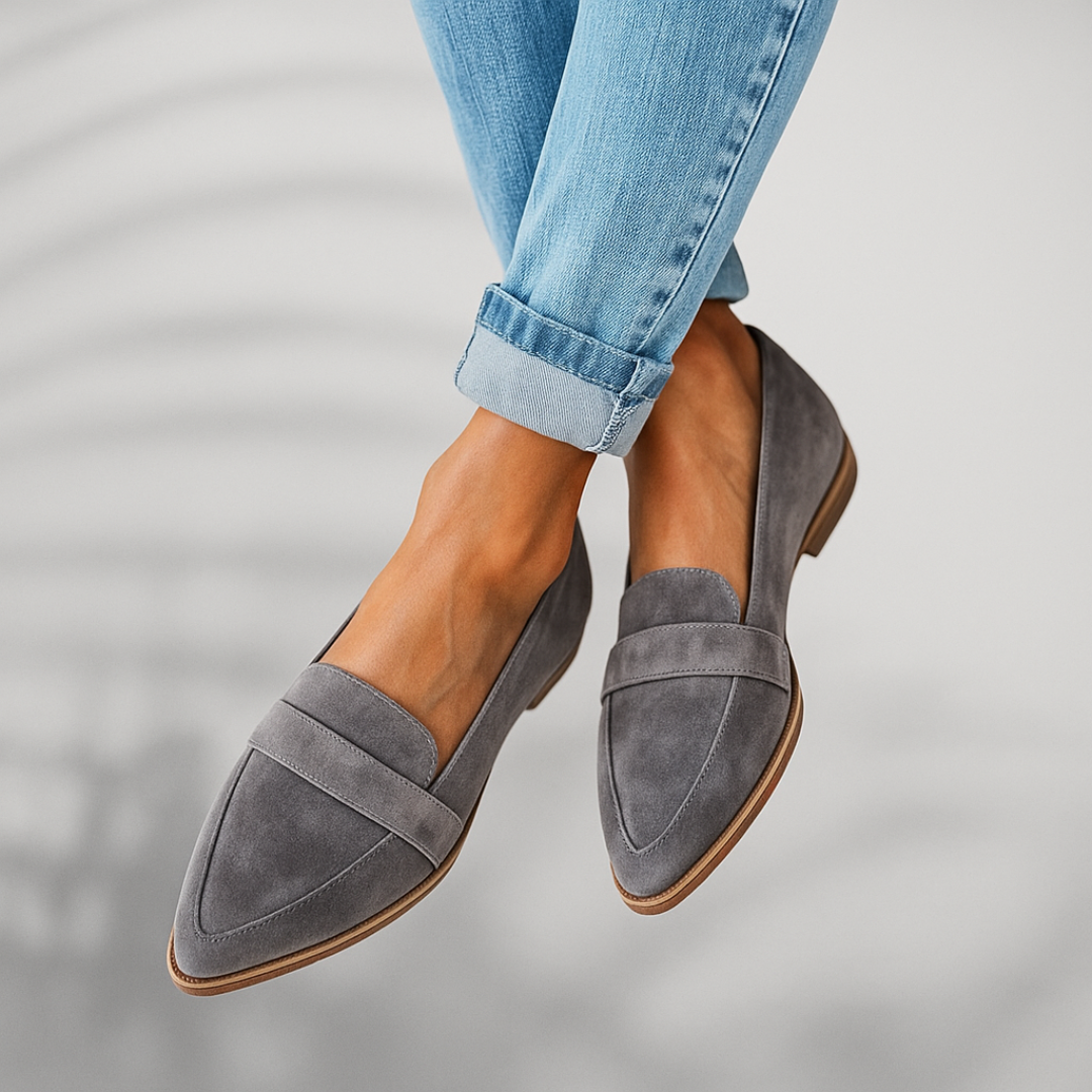Komfortable slip-on loafers for kvinner, perfekte som hverdagssko med flate såler.