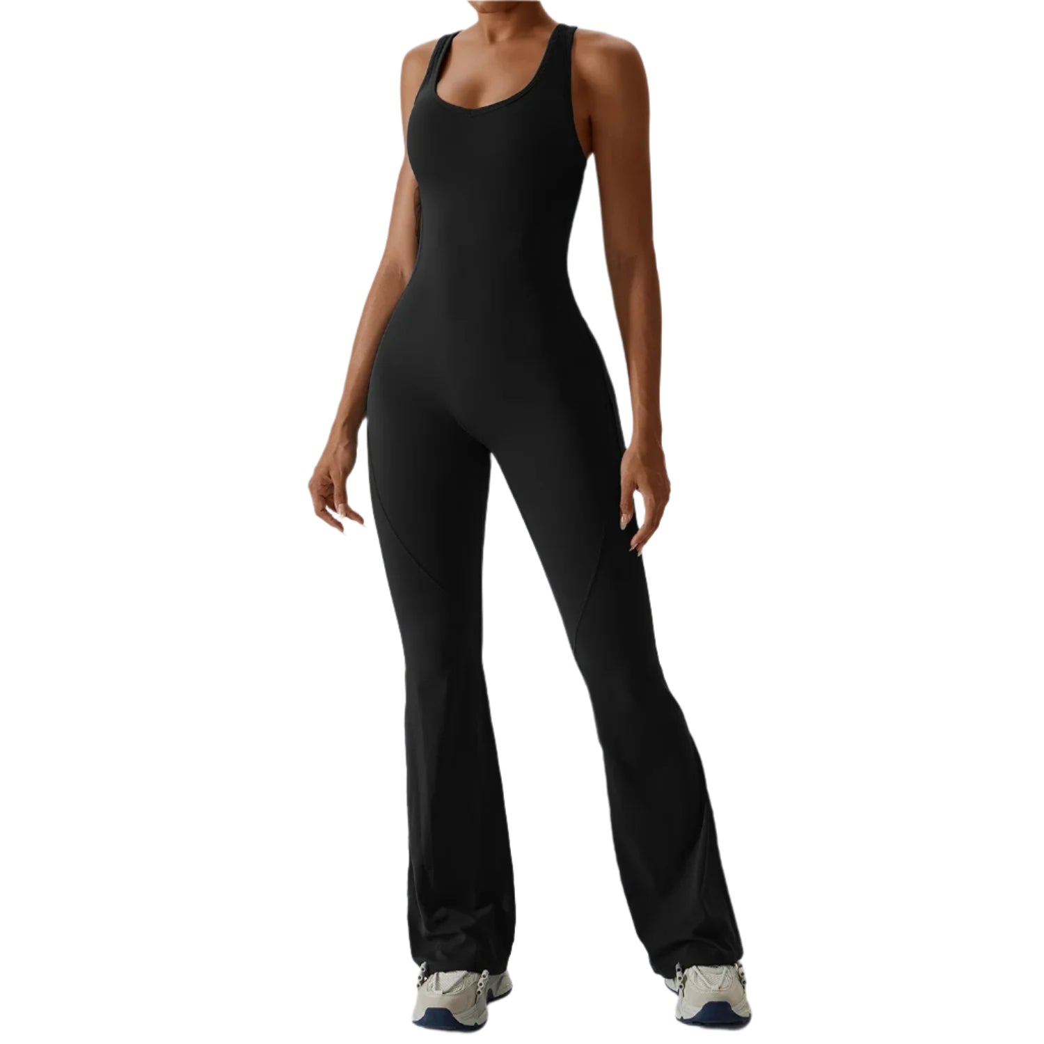 Stilfull treningsdress for yoga, fleksibel heldrakt for kvinner, ideell for aktiv bevegelse.