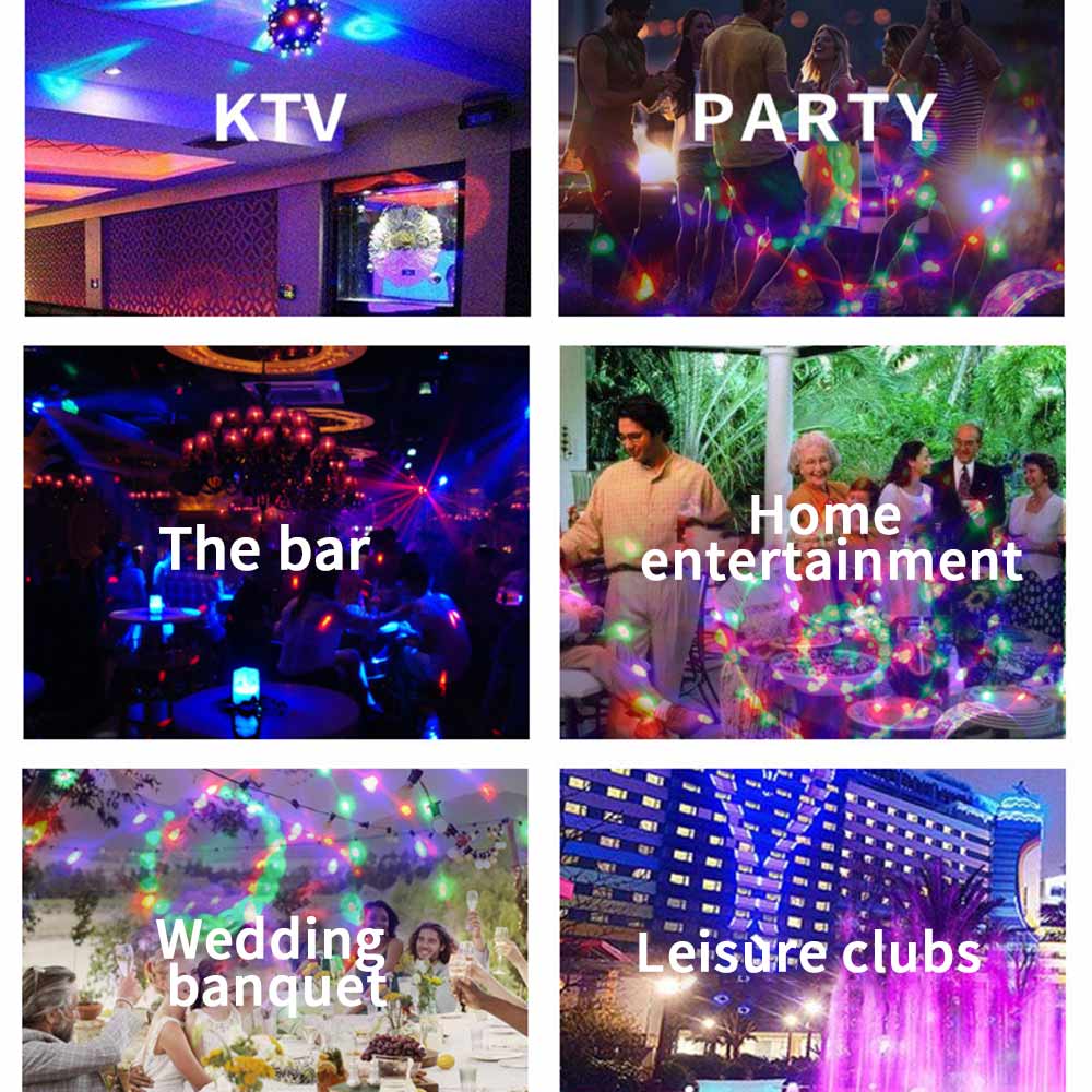 LED discoball krystallkule, ideell som stemningslys og partylys med fargerike, roterende lyseffekter.