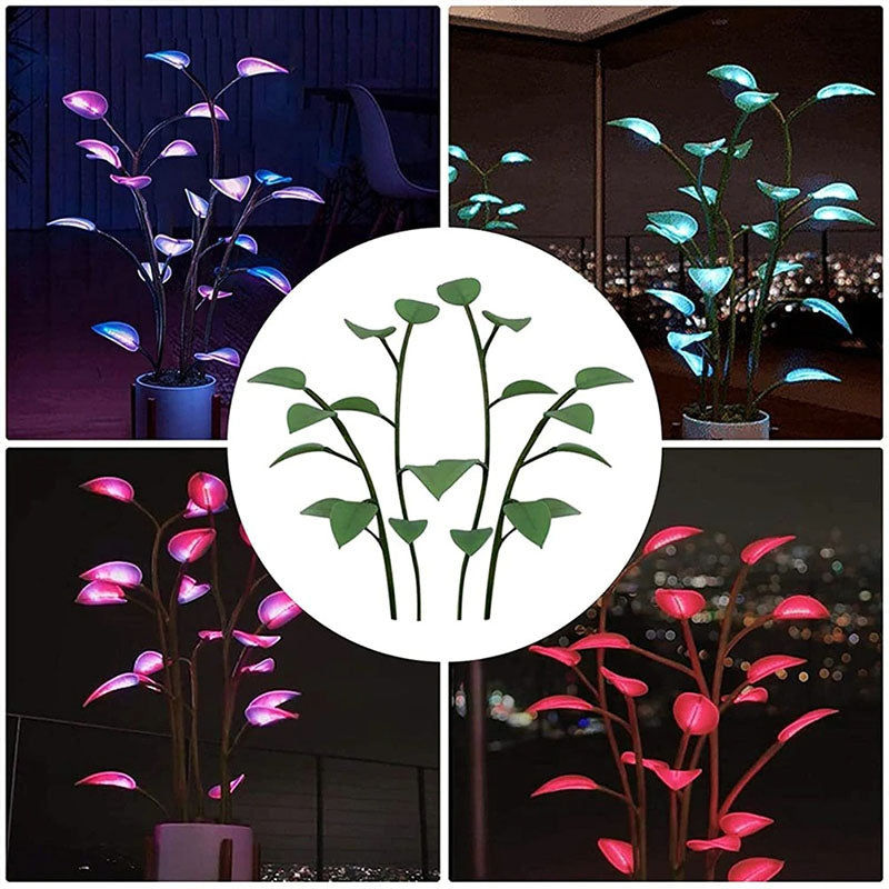Stemningslys: Energibesparende LED-lampe i planteform med fargeveksling for unikt design.
