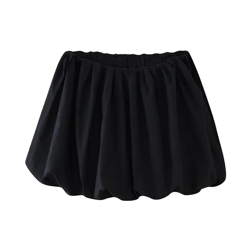 Lekent ballongminiskjørt for kvinner, elegant og komfortabelt for hverdagsbruk. Gir enkel, feminin stil.