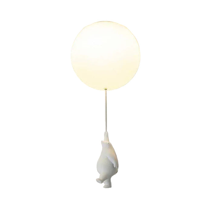Lekent taklampe med bjørn og ballong LED-lys for barnerom. Magisk interiørdekorasjon.