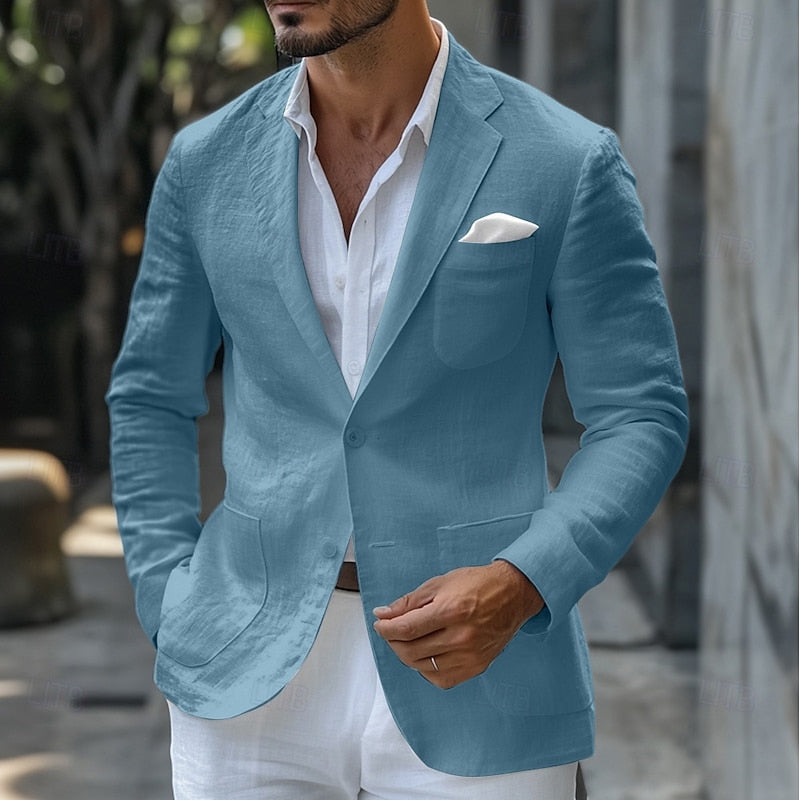 Komfortabel, lett sommerblazer til herre. Sval og elegant, ideell for varmt vær og stilfull sommerstil.