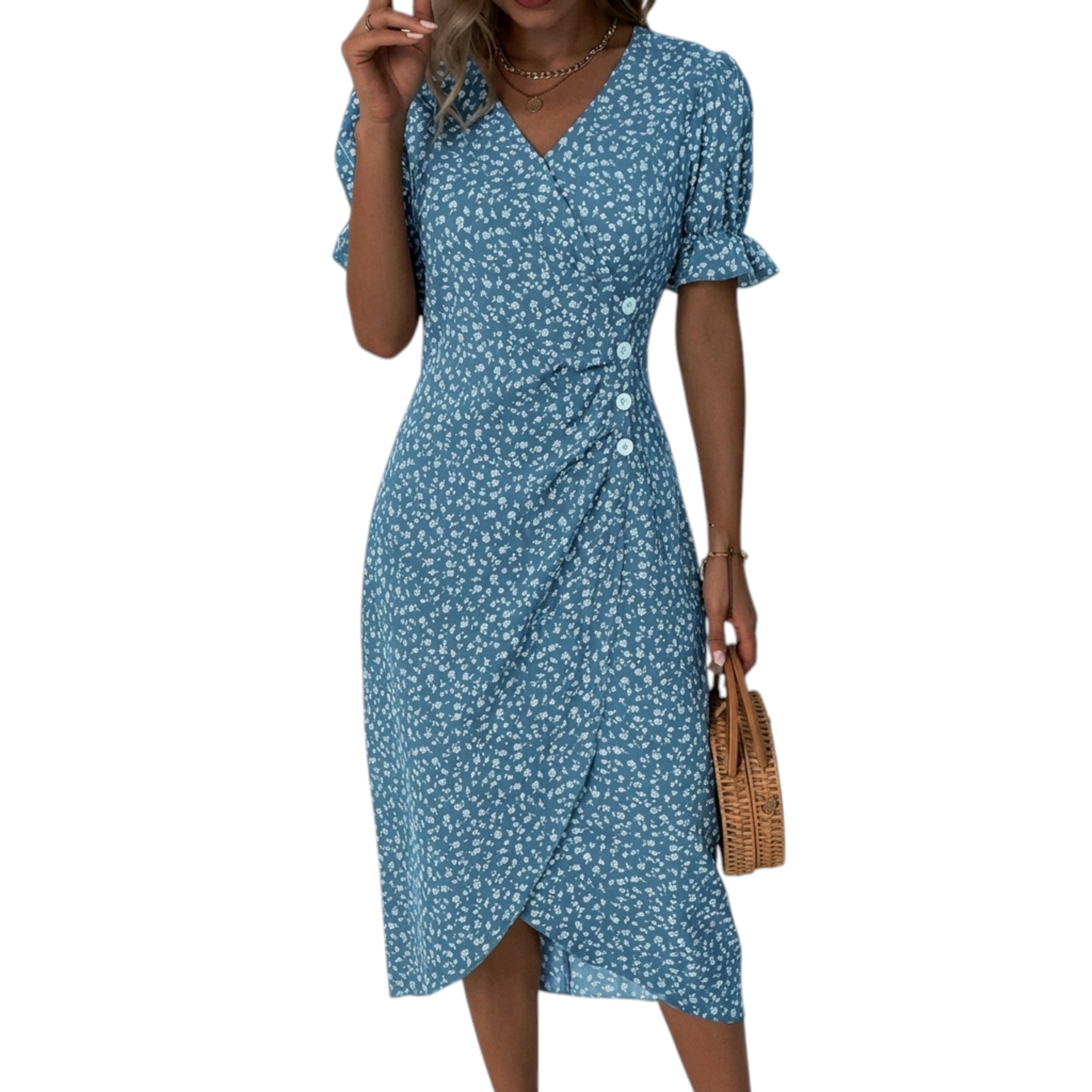Trendy damekjole med flytende design, ypperlig for sommerlige anledninger og fritid.