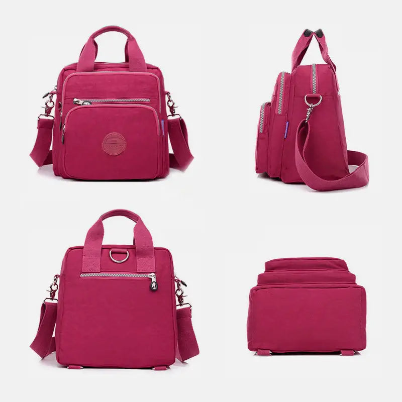 Organisert dameveske: Lett nylon crossbody, perfekt for reise og daglige ærend.