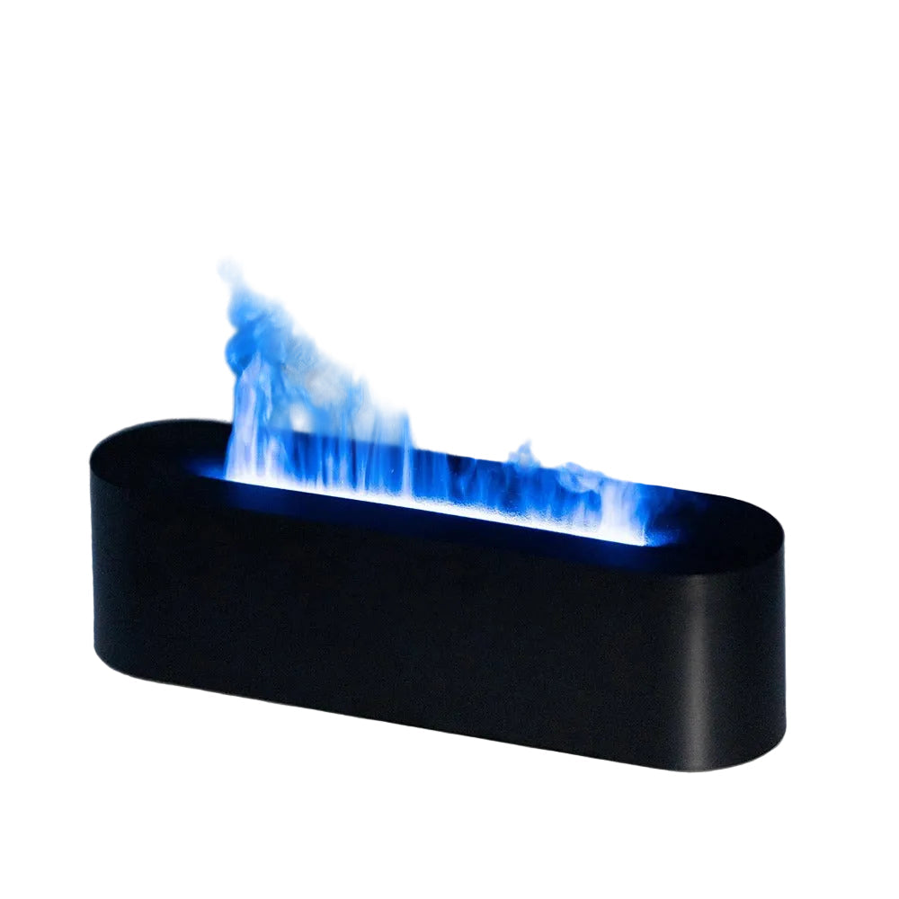 Luftfukter med realistisk flammeeffekt for koselig atmosfære, perfekt for hjemmeinnredning og velvære.