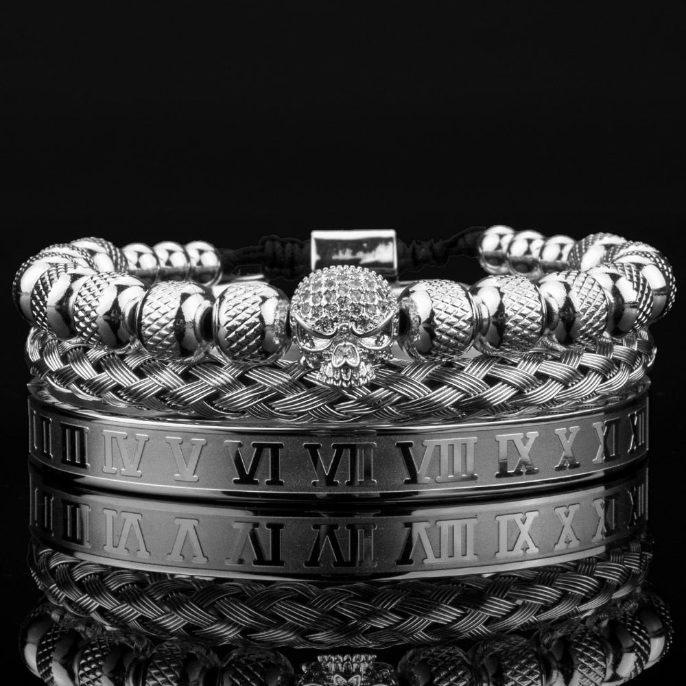 Skinnende kronearmbåndsett for kvinner, med elegant bling og luksuriøs finish.