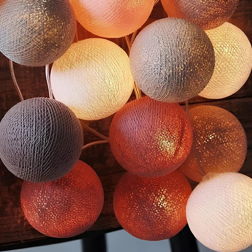 USB-lys: Ballongkrans lyskjede med bomull, enkel å plassere og bruke hjemme.