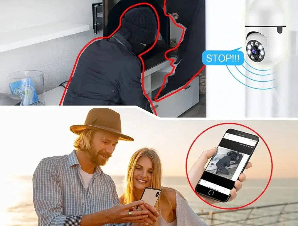 Moderne lyspære sikkerhetskamera som tilbyr smart overvåking og trygghet med enkel installasjon.