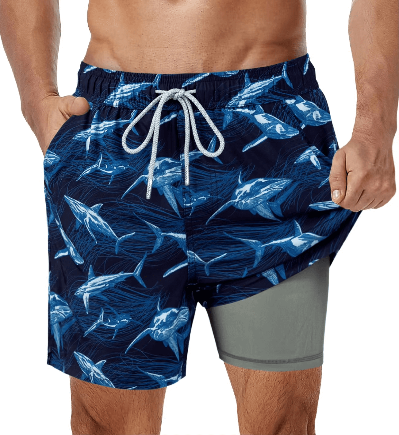Hurtigtørkende badeshorts for menn, perfekt for vannaktiviteter og trening. Stilfull shorts for sommerkomfort.