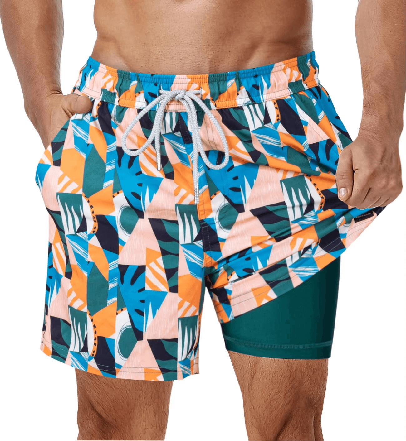 Allround badeshorts for menn med lommer, hurtigtørkende for sommer og strand. Stilfull shorts for aktiv bruk.