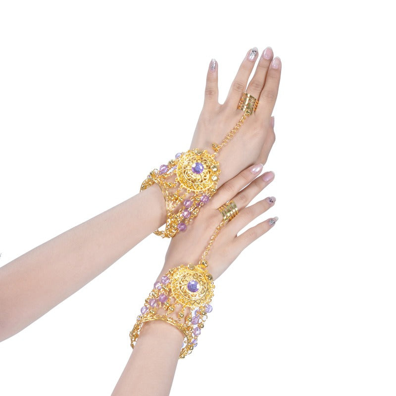 Magedans armbånd for kvinner med skinnende bjeller; perfekt for orientalsk dans og sceneopptredener.