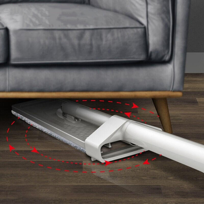 Spraymopp med vaskbart mikrofiberhode for grundig & skånsom gulvrengjøring.