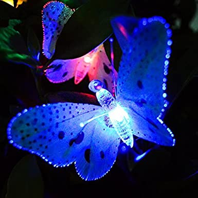 Stemningsfulle sommerfugl LED lys, perfekt hagebelysning som skaper magi om kvelden.