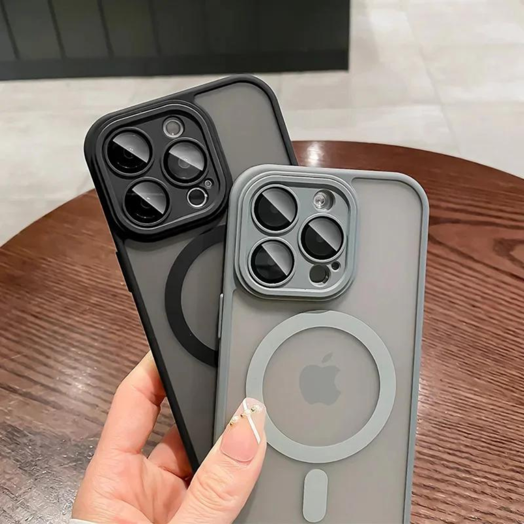 Stilfullt magnetisk iPhone-deksel, støtsikkert og med matt overflate for daglig bruk.