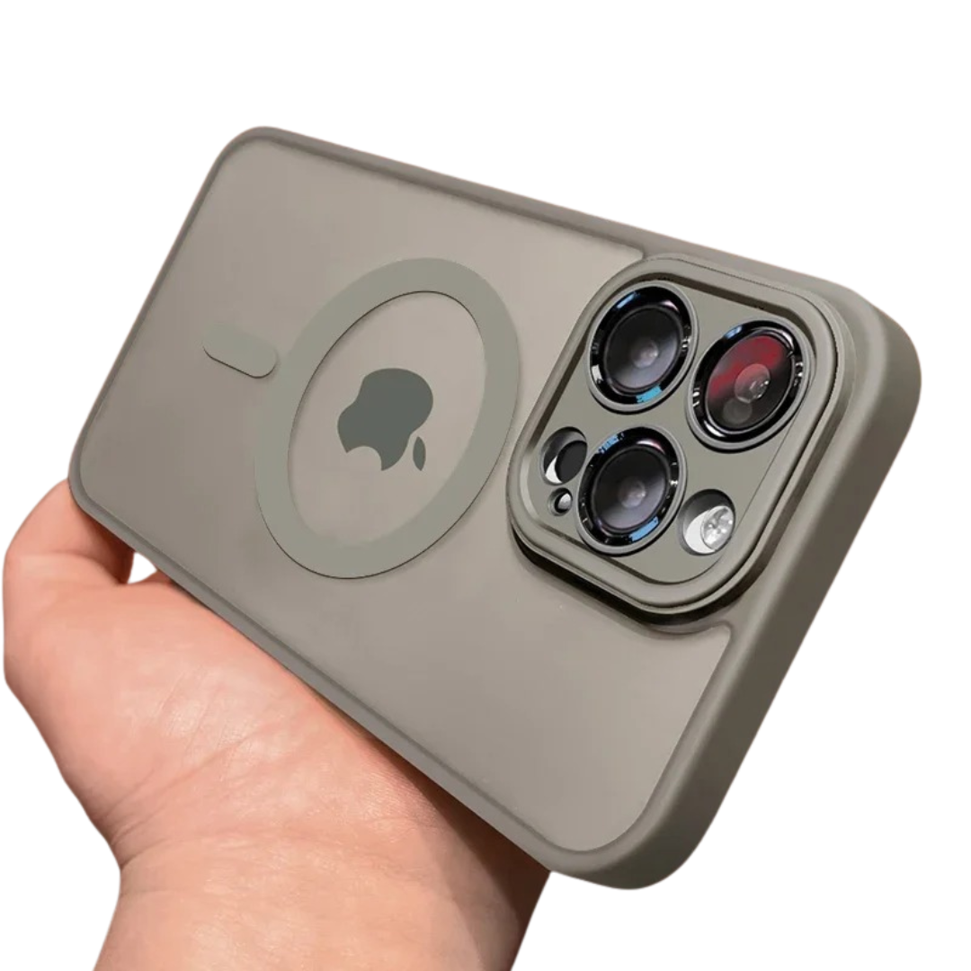 Elegant magnetisk iPhone deksel med matt finish, gir stilig og støtsikker beskyttelse.