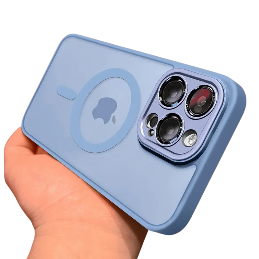 Støtsikkert iPhone 15 deksel, magnetisk med matt finish, gir robust mobilbeskyttelse.