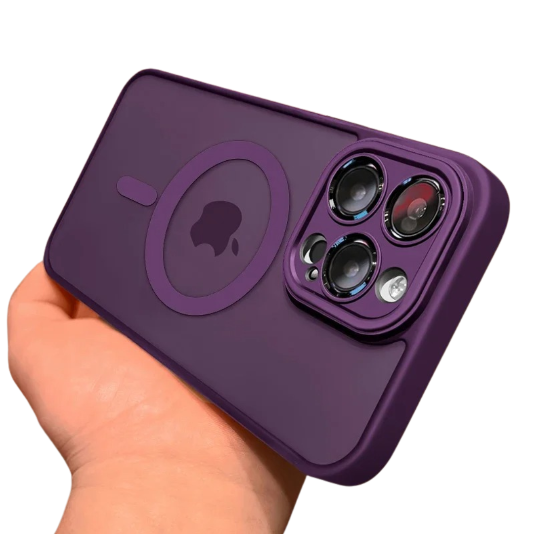 Robust iPhone deksel med magnetisk funksjon og matt finish, designet for varig beskyttelse.