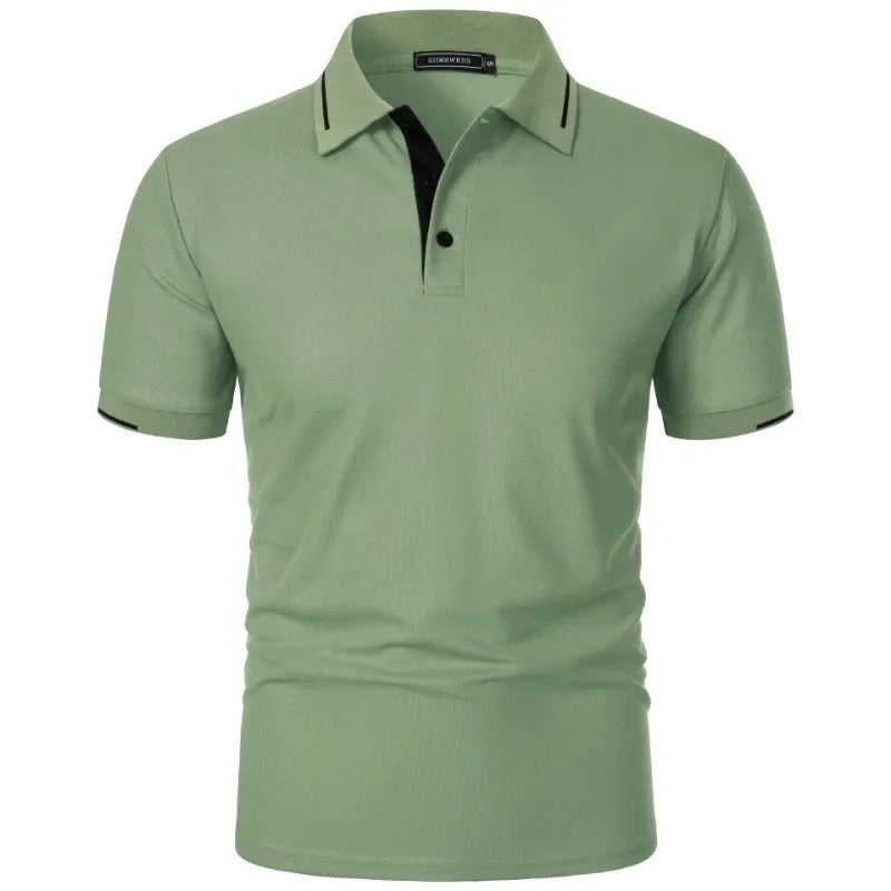 Rosa kortermet polo skjorte for herre. Klassisk design med komfortabel passform for sommer og fritid. Lys og fresh farge.