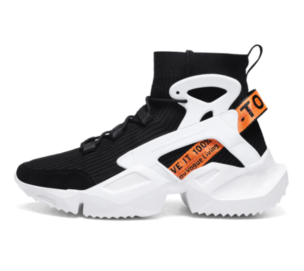 Komfortable herre sneakers i svart/hvitt, allsidige fritidssko for menn.