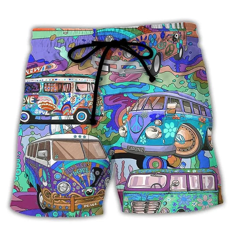 Original menns badebukse med kult graffiti-design. En trendy strandshorts som skiller seg ut ved bassenget.