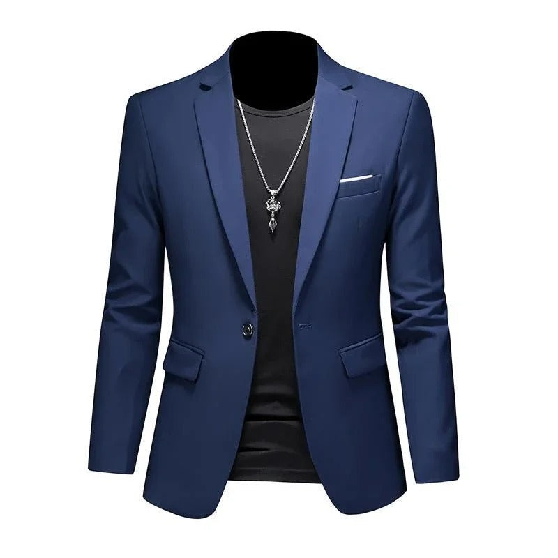Premium menns business blazer, gråmelert, for en sofistikert og komfortabel stil.